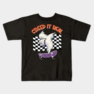 CREEP IT REAL Halloween Dabbing Ghost Kids T-Shirt